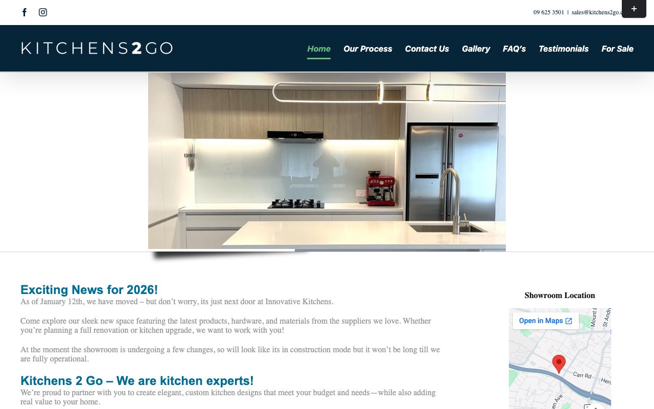 Preview of Kitchens 2 Go's website