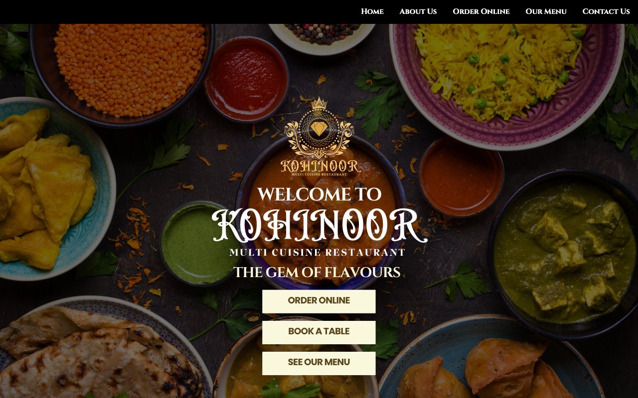 Preview of Kohinoor's website