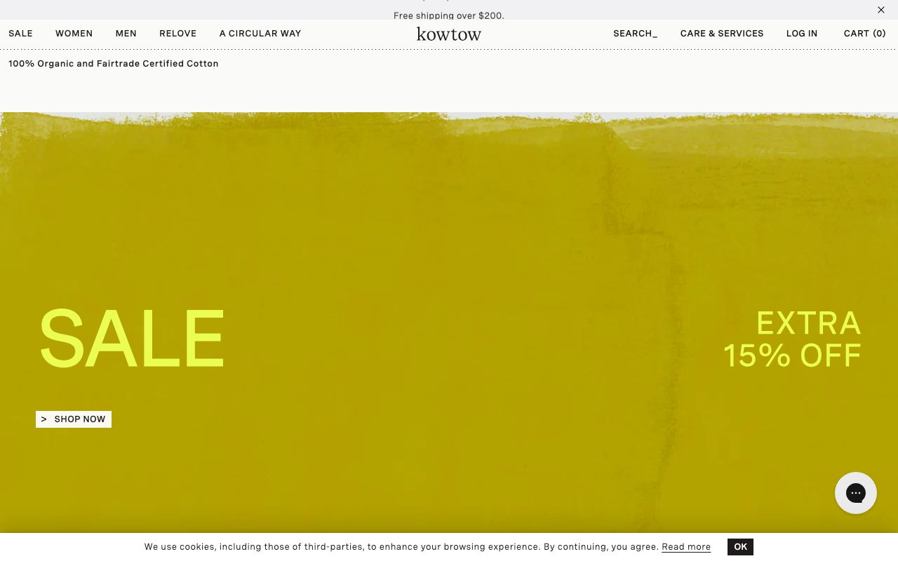 Preview of Kowtow's website