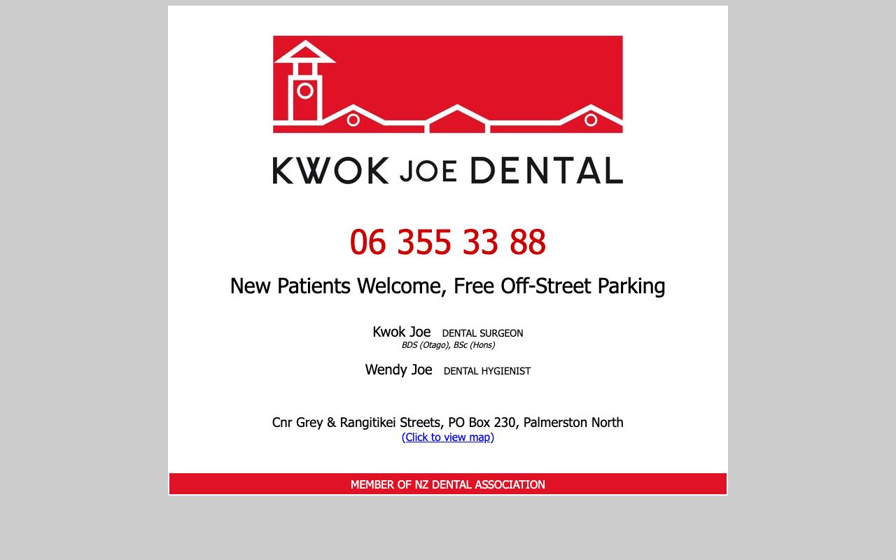 Preview of Kwok Joe Dental's website