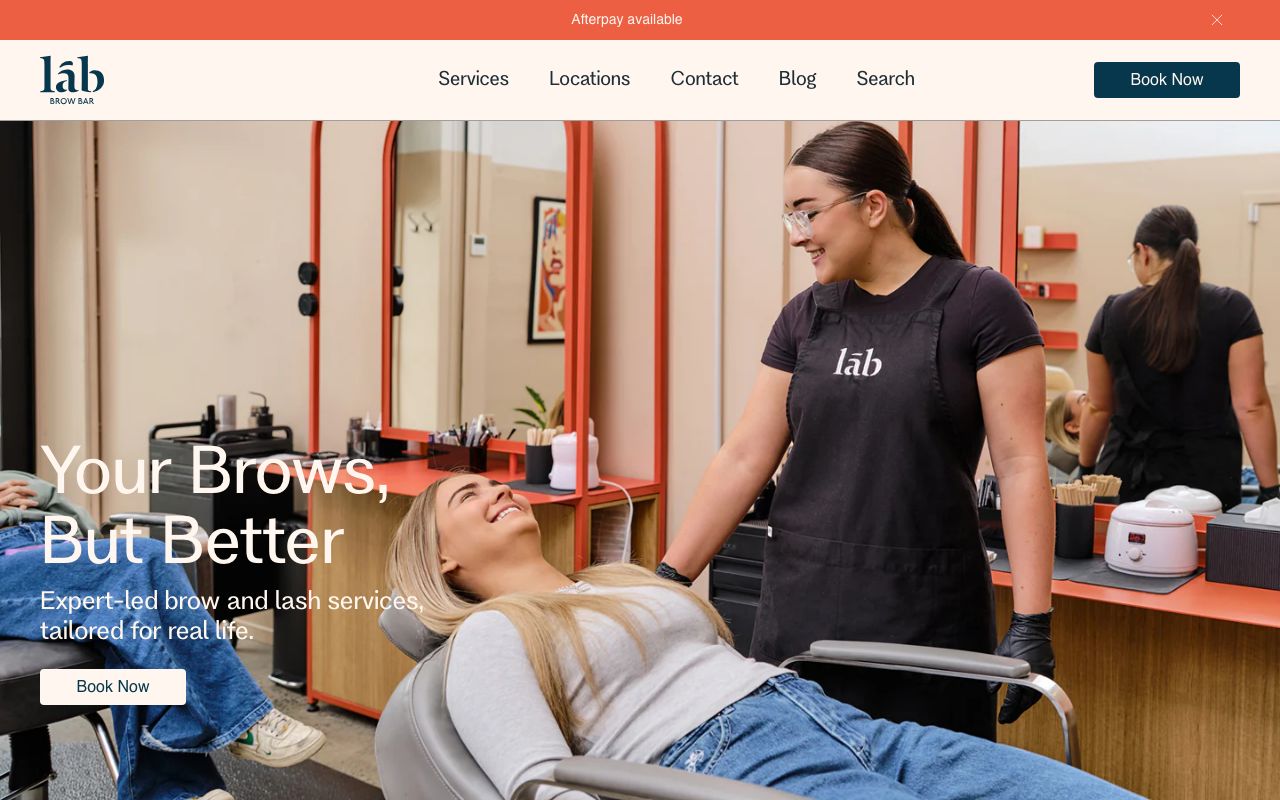 Preview of lãb brow bar's website