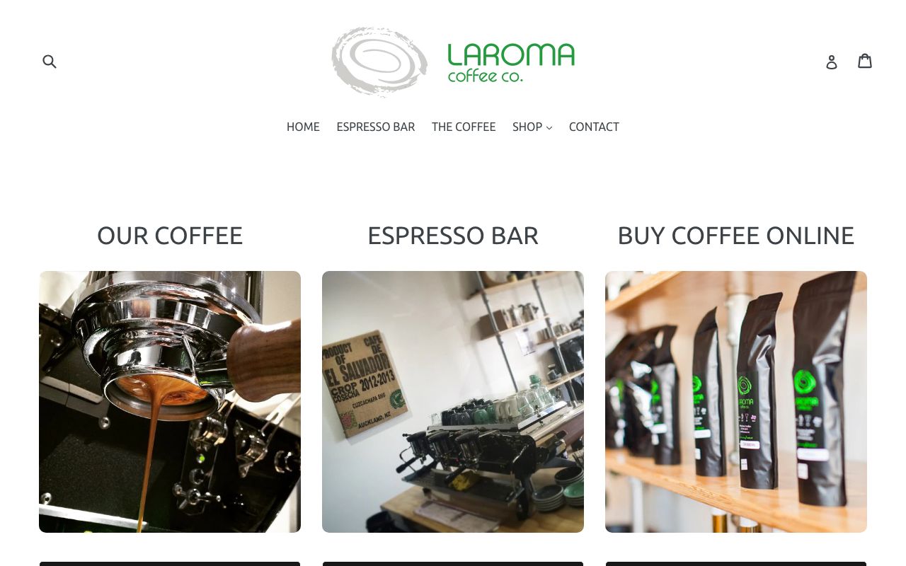 Preview of Laroma Espresso Bar's website
