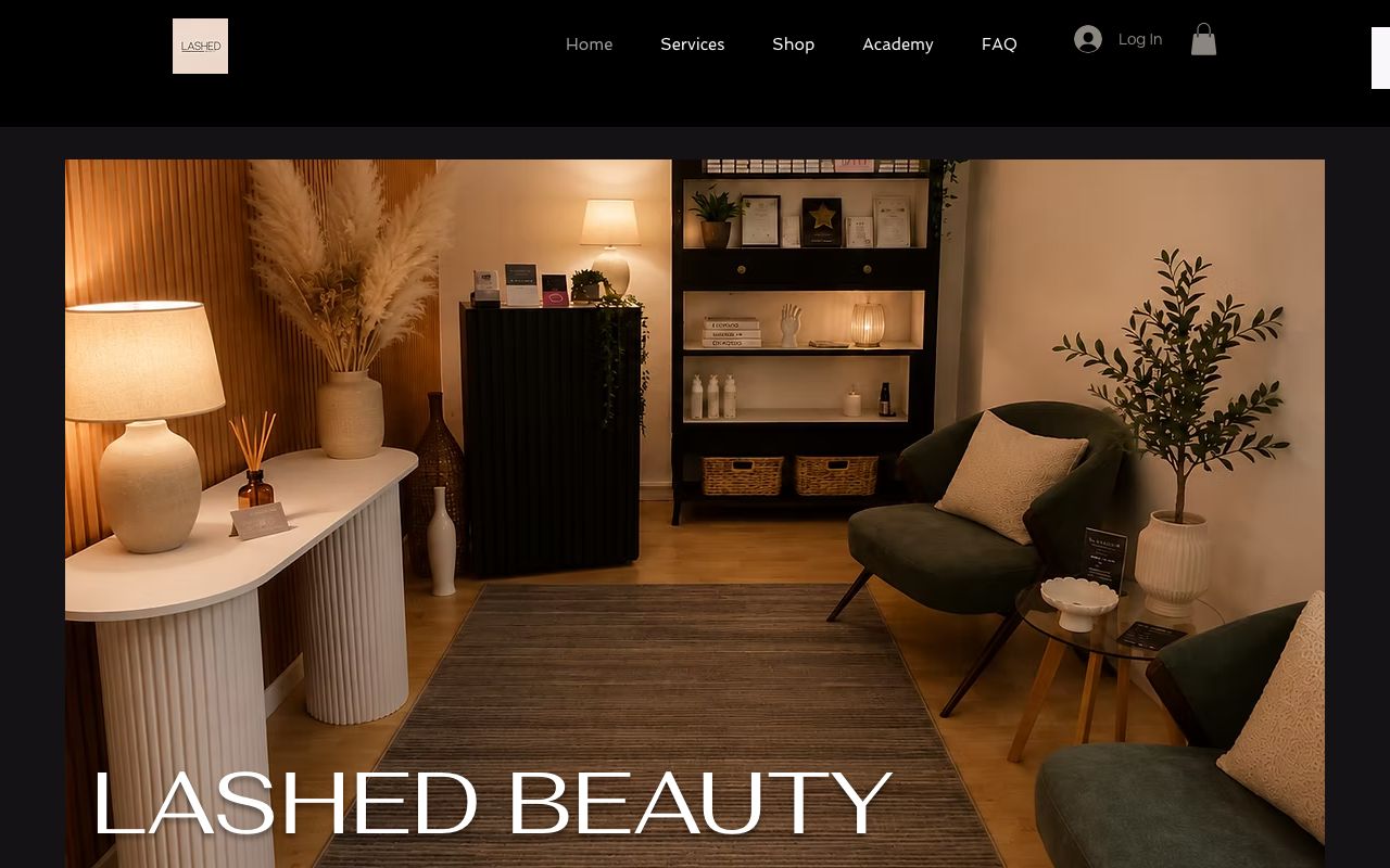 Preview of Lashed Beauty's website