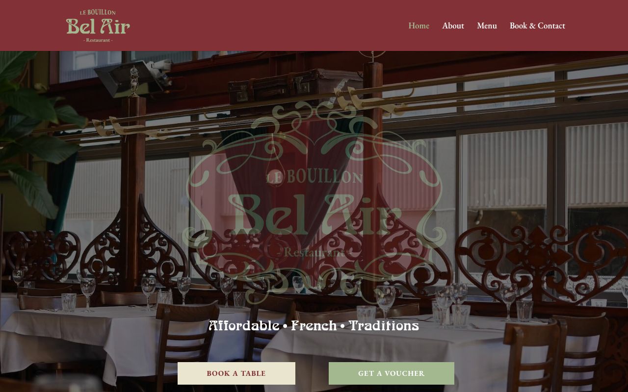 Preview of Le Bouillon Bel Air's website