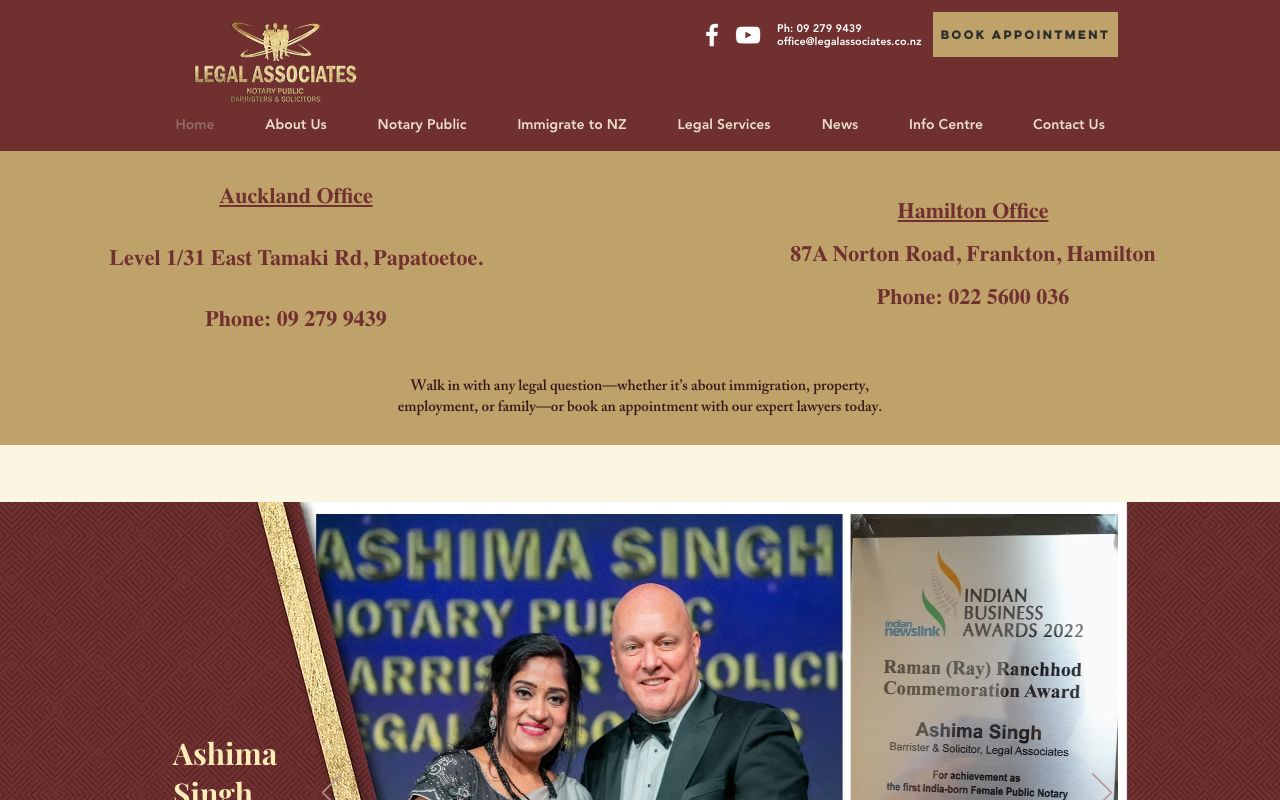 Preview of Legal Clinic's website