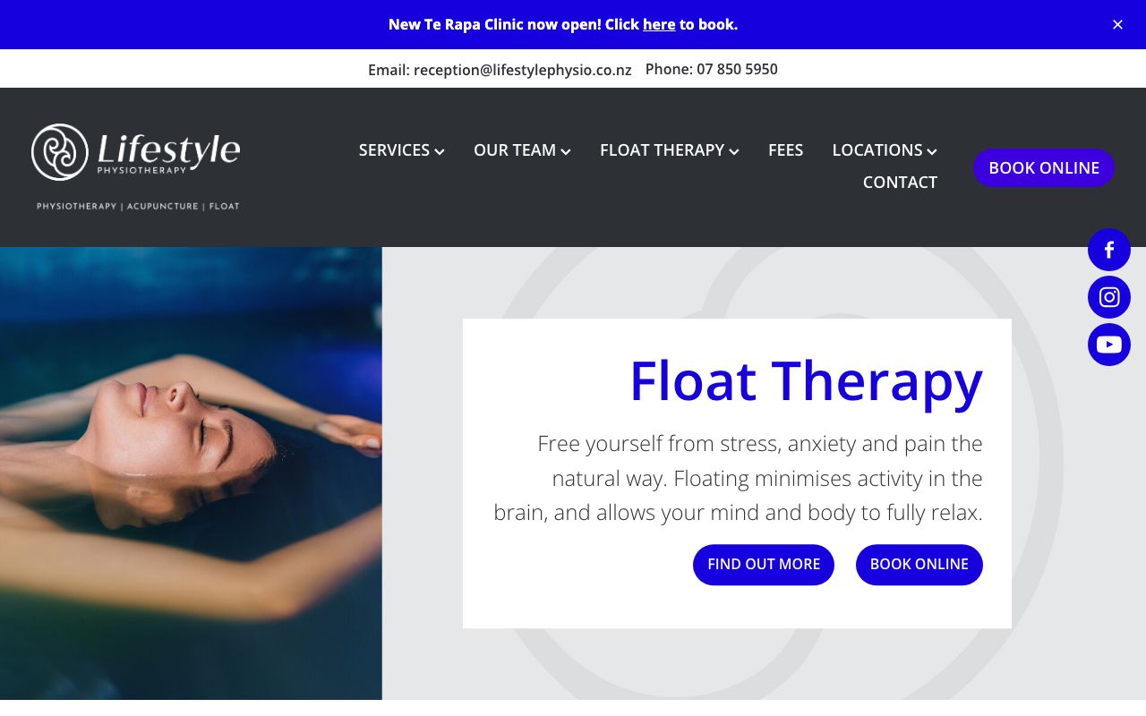 Preview of Lifestyle Physiotherapy's website