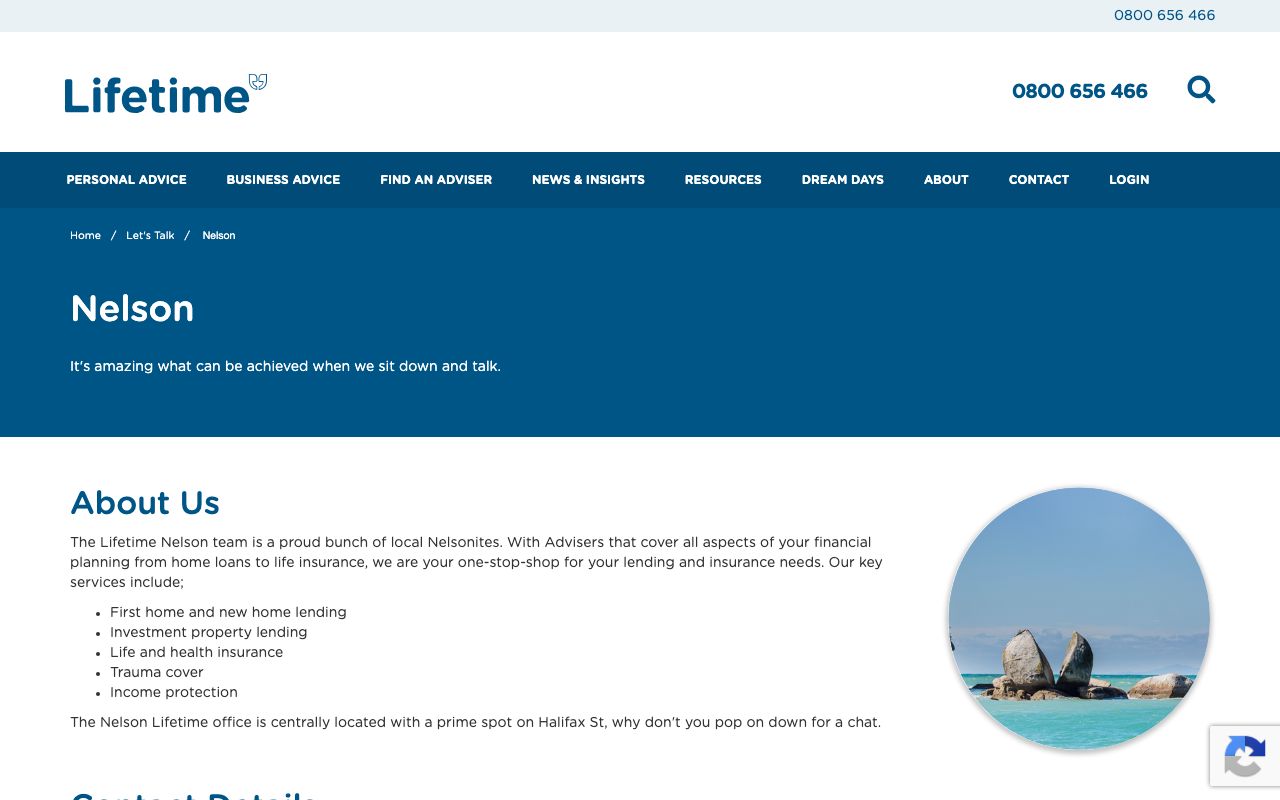 Preview of Lifetime's website