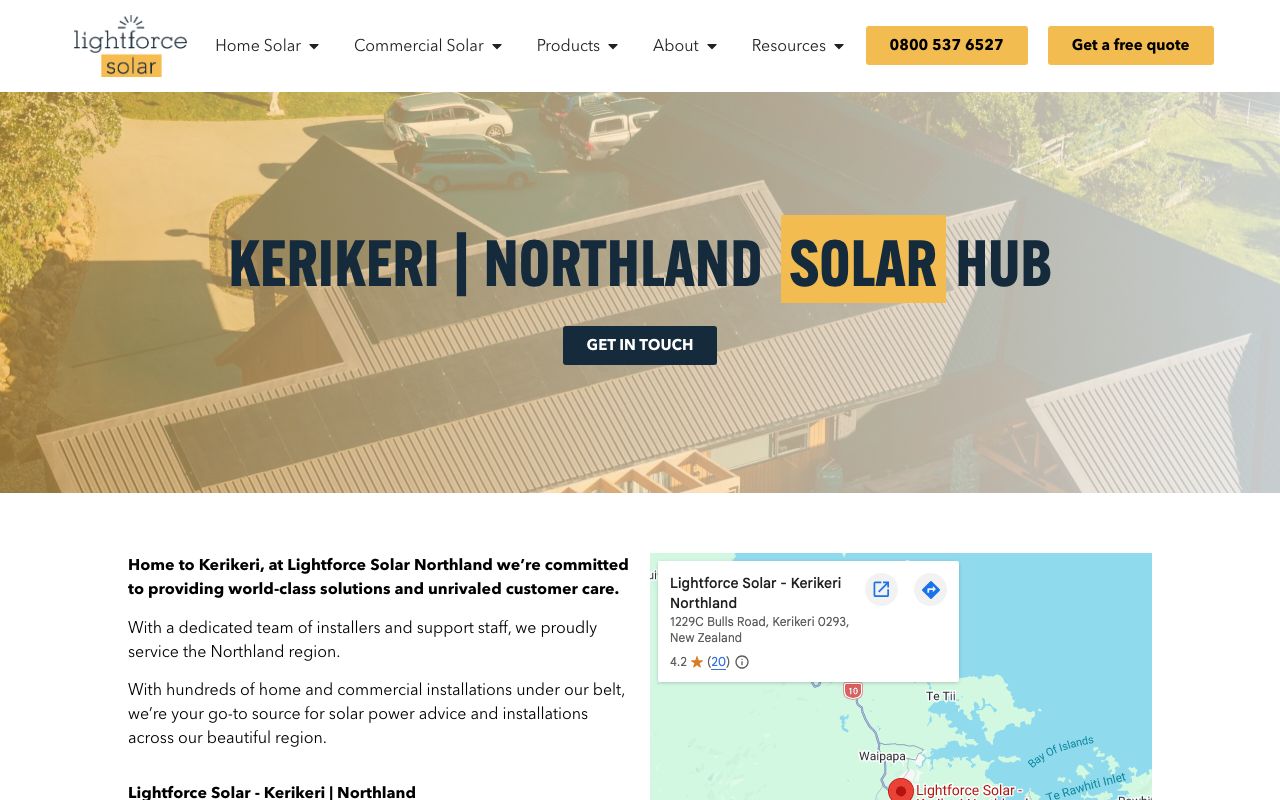 Preview of Lightforce Solar's website