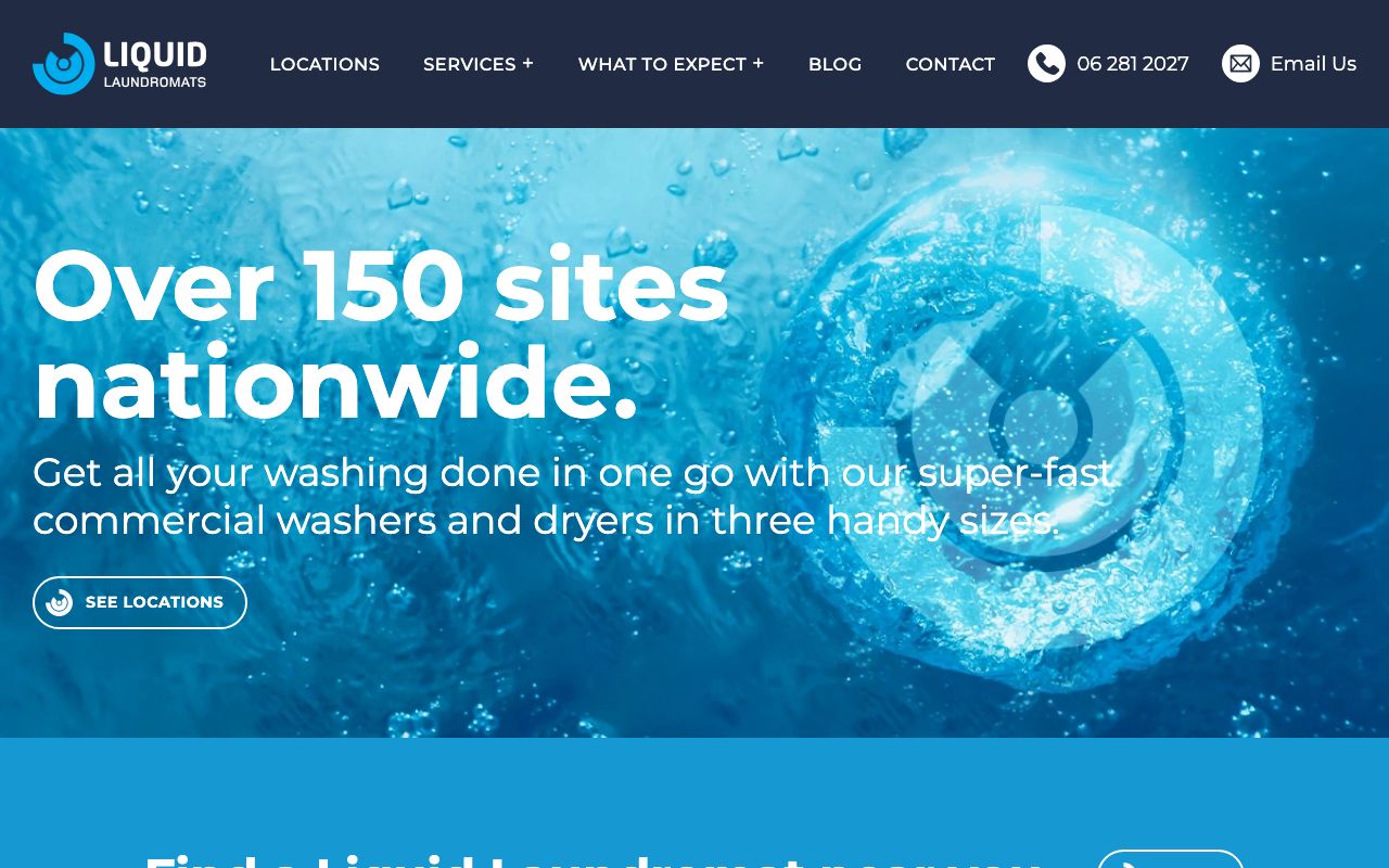 Preview of Liquid Laundromat's website