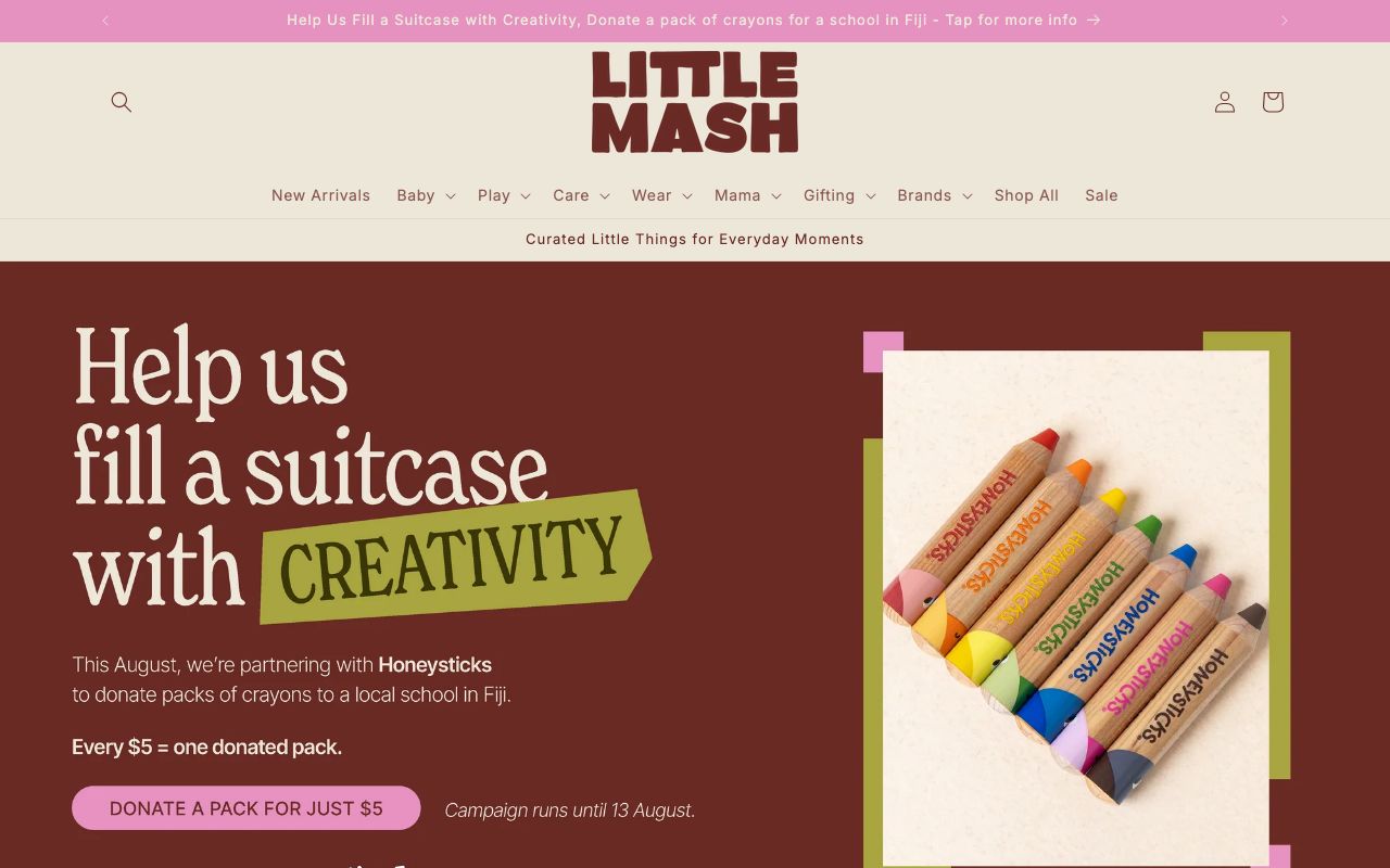 Preview of Little Mash's website