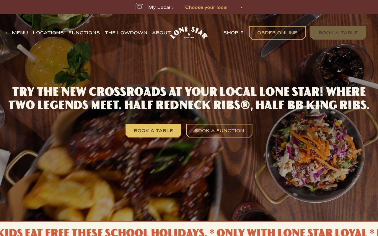 Preview of Lone Star Cafe's website