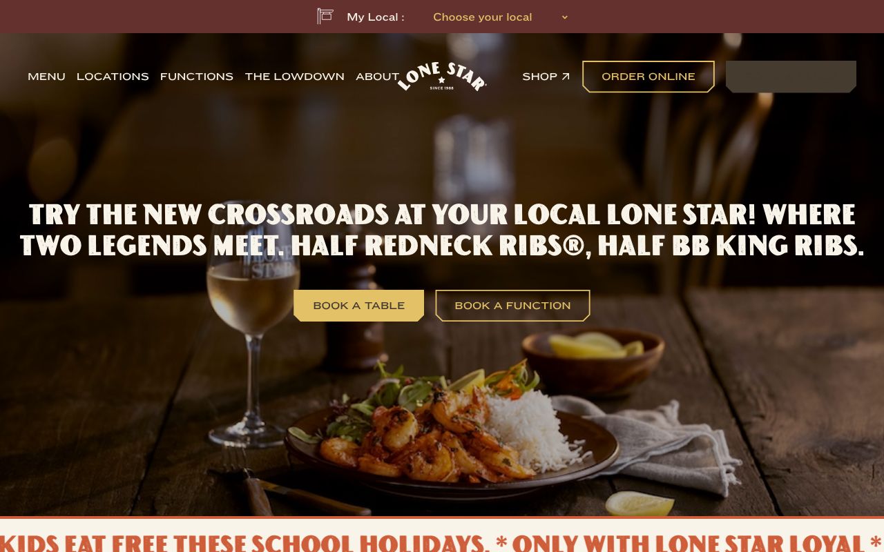 Preview of Lone Star Cafe's website