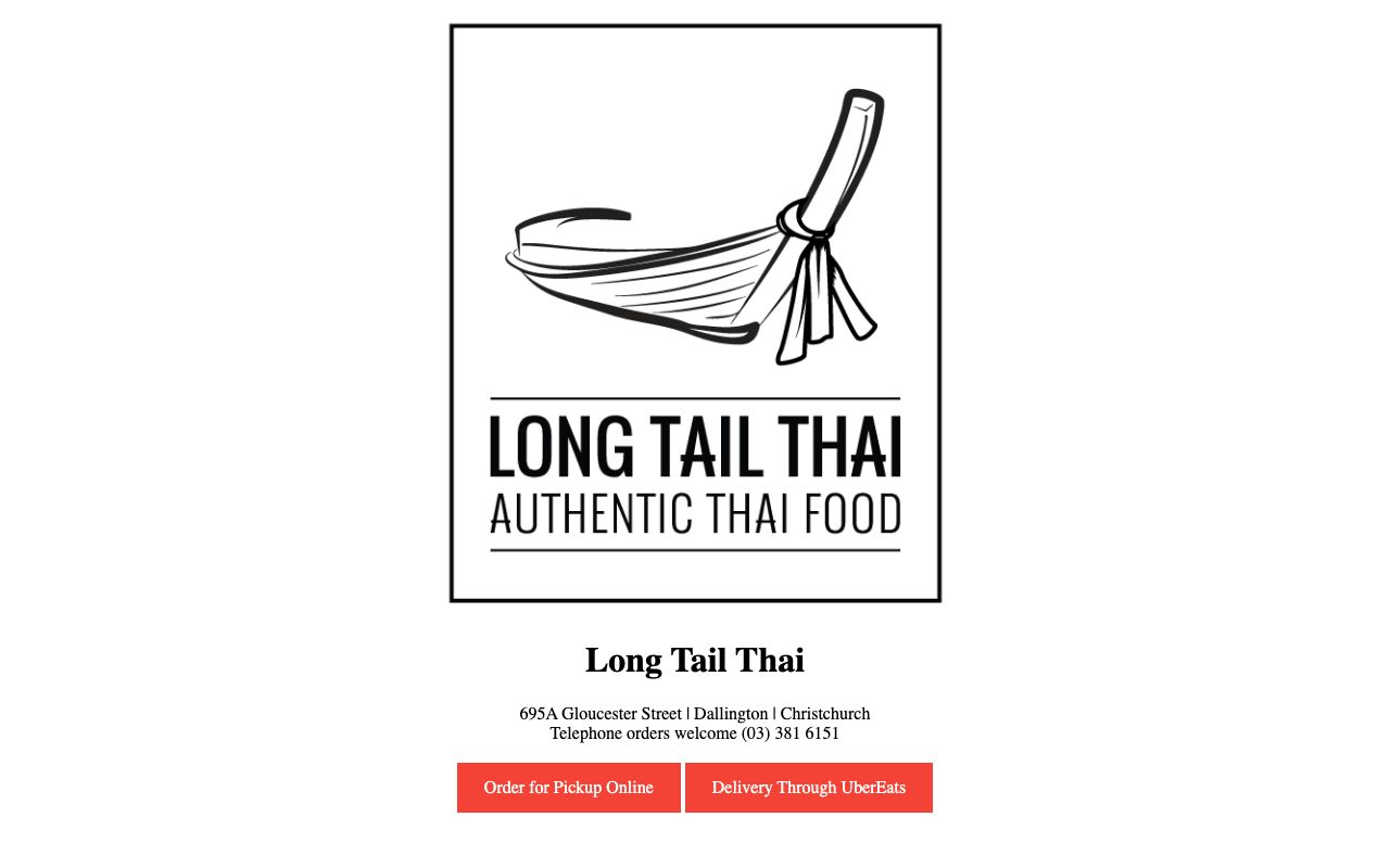 Preview of Long Tail Thai Food's website