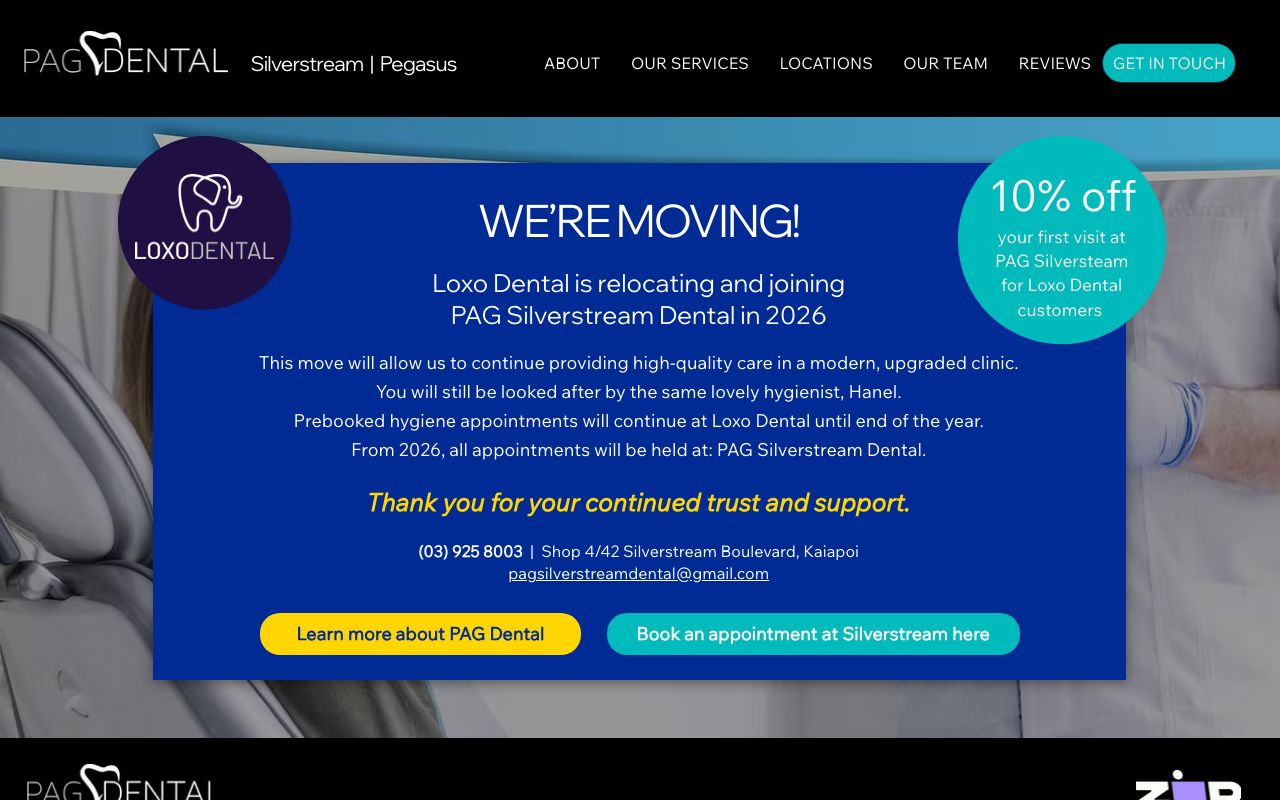 Preview of Loxo Dental's website