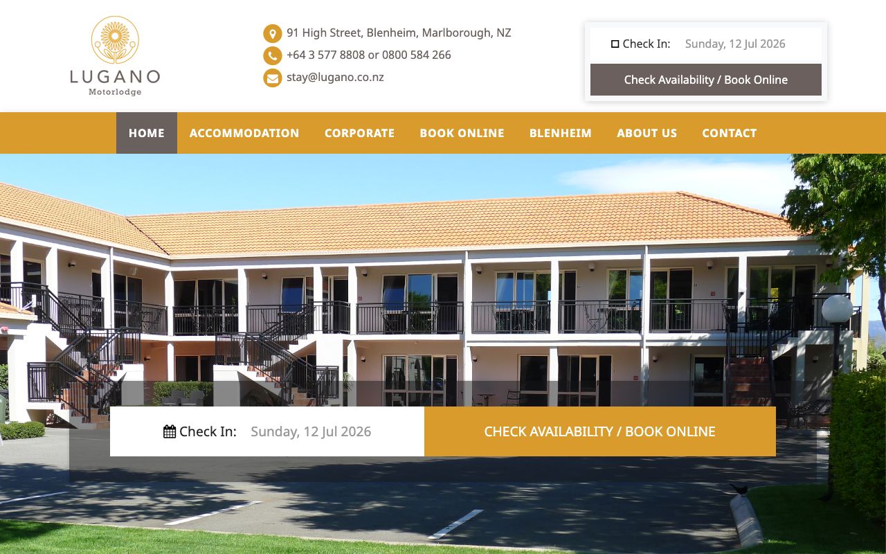 Preview of Lugano Motor Lodge's website