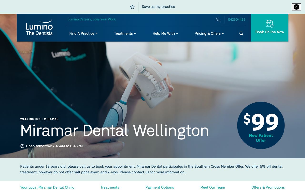 Preview of Lumino dentist's website