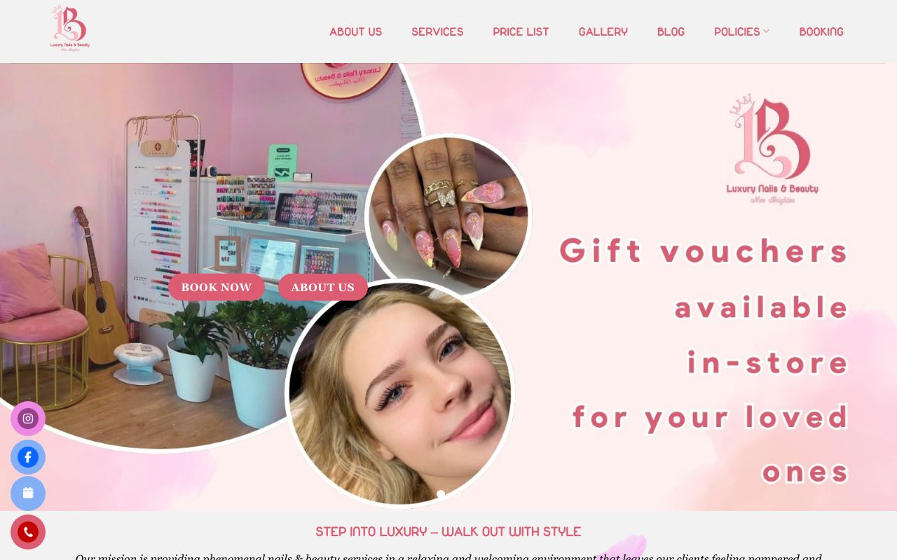 Preview of Luxury Nails & Beauty's website
