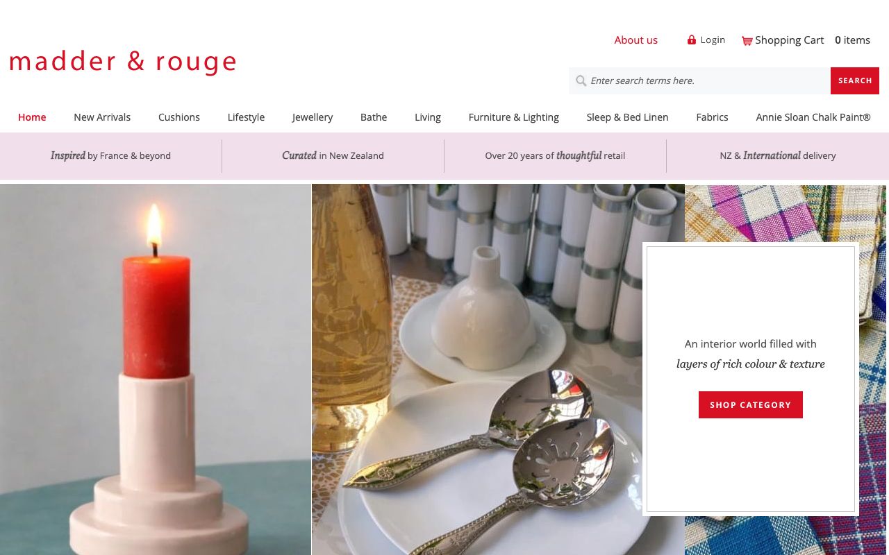 Preview of Madder & Rouge's website
