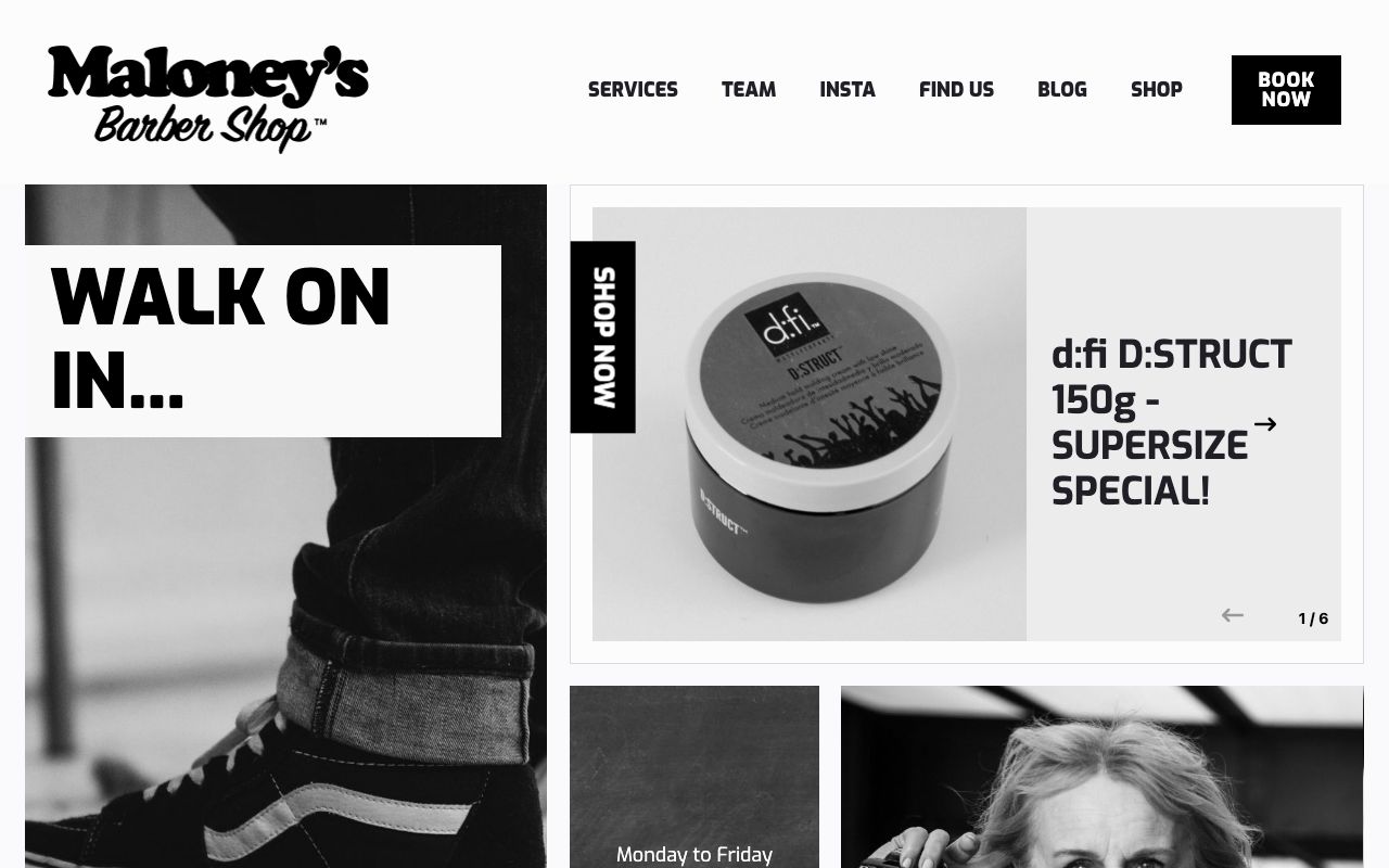 Preview of Maloney's Barber Shop's website
