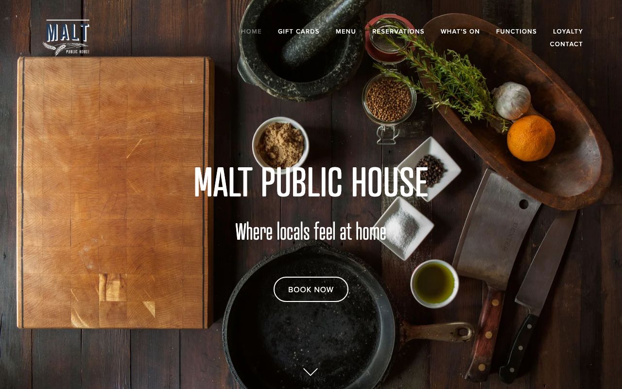 Preview of Malt Public House's website