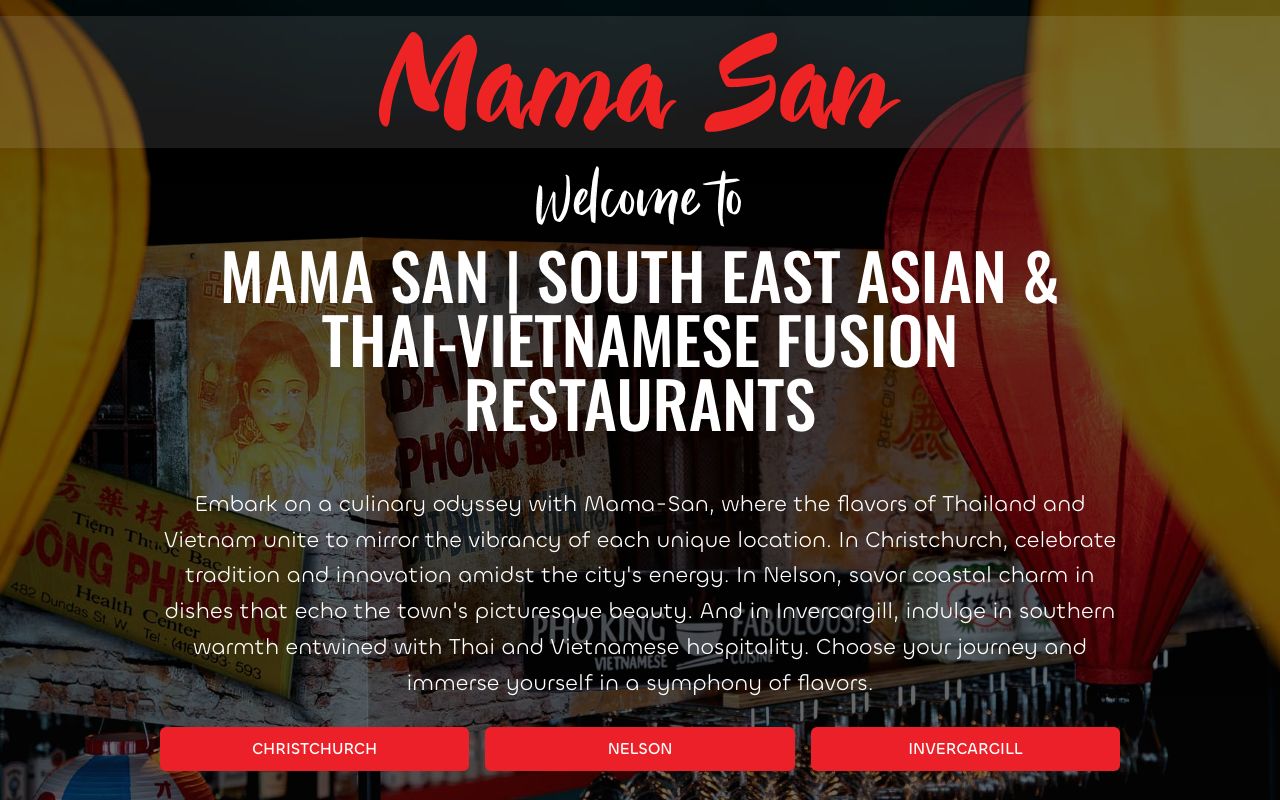 Preview of Mama San's website