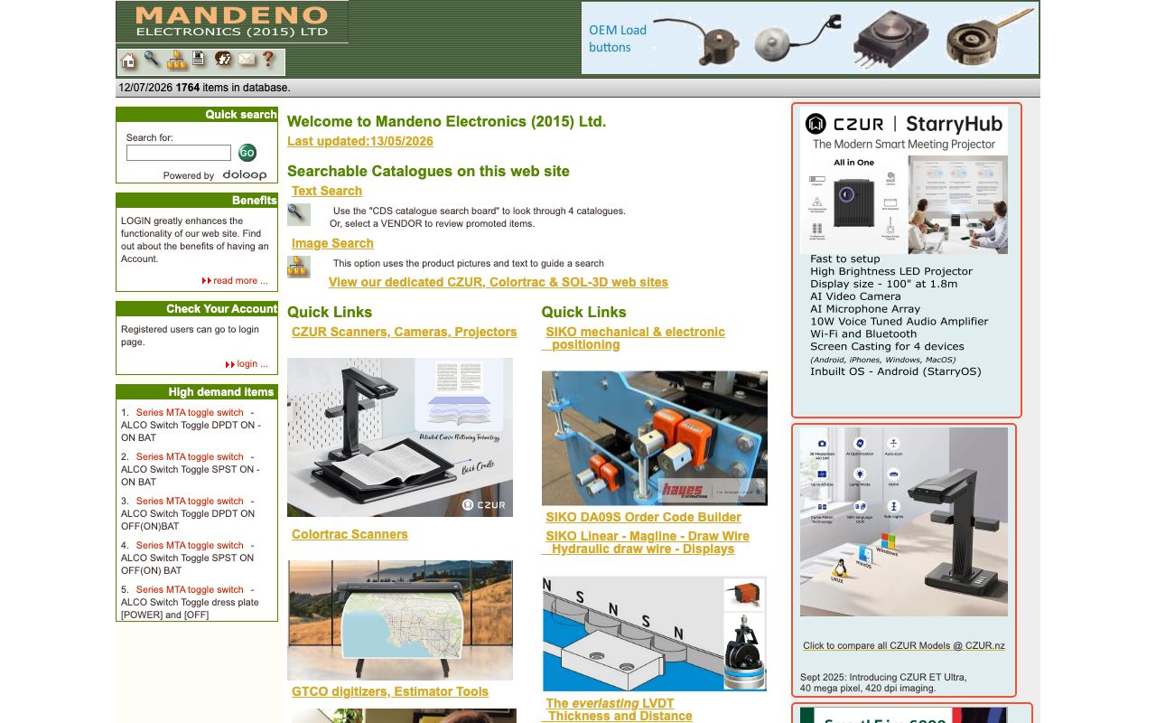Preview of Mandeno - Electronics 2015's website