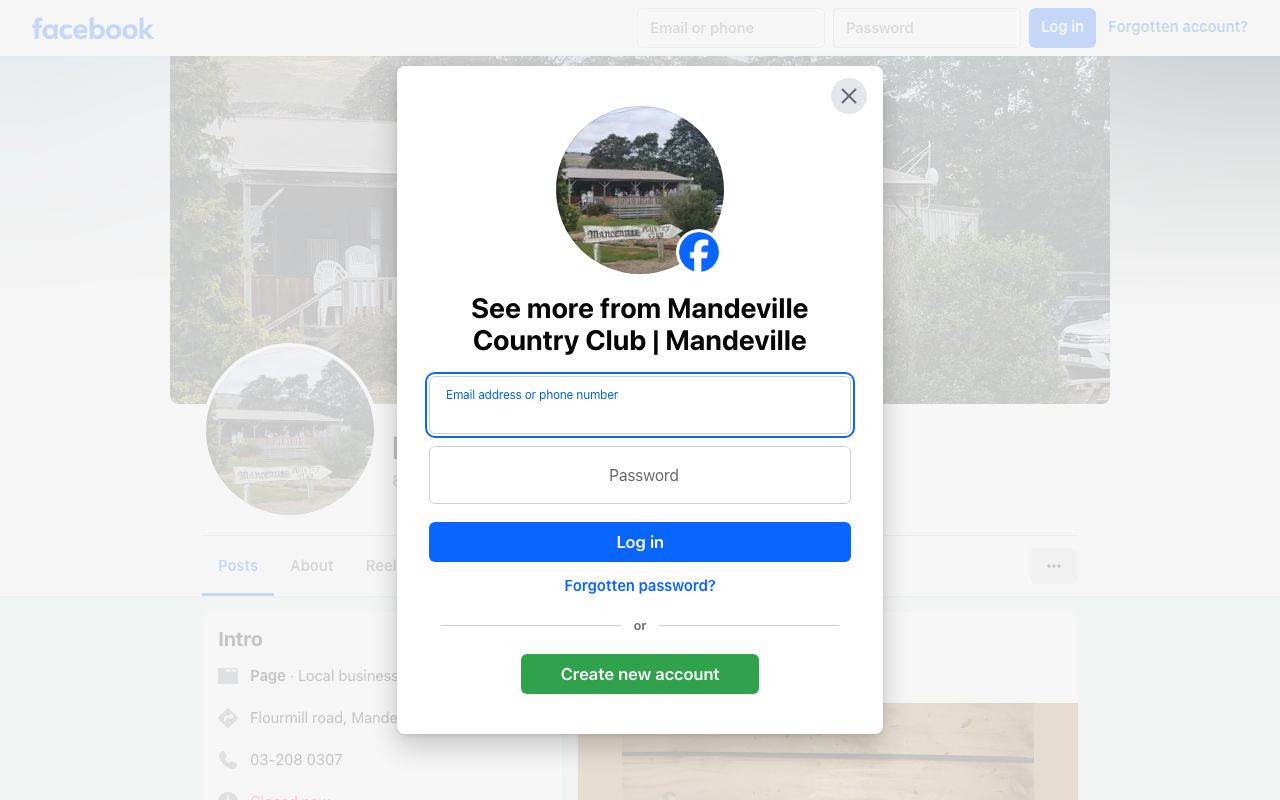 Preview of Mandeville Country Club's website