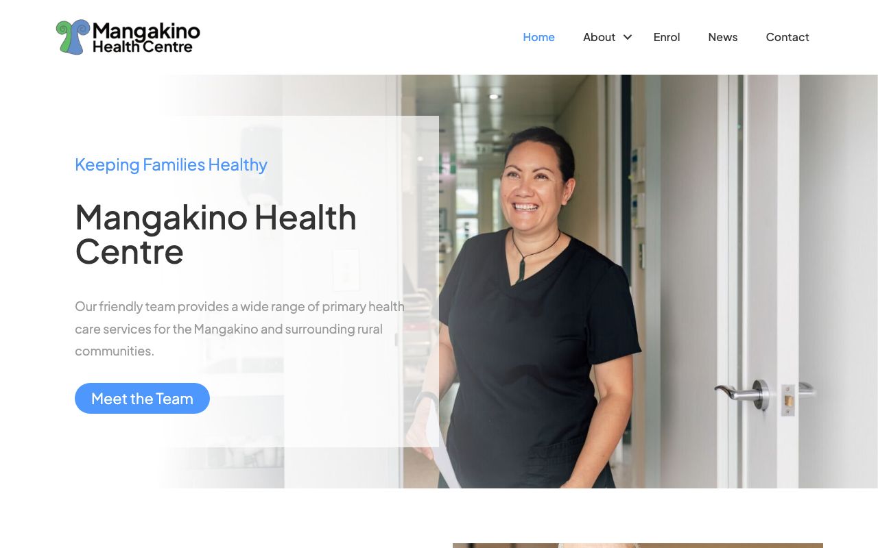 Preview of Mangakino Health Centre's website