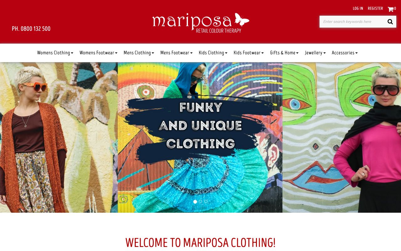 Preview of Mariposa's website