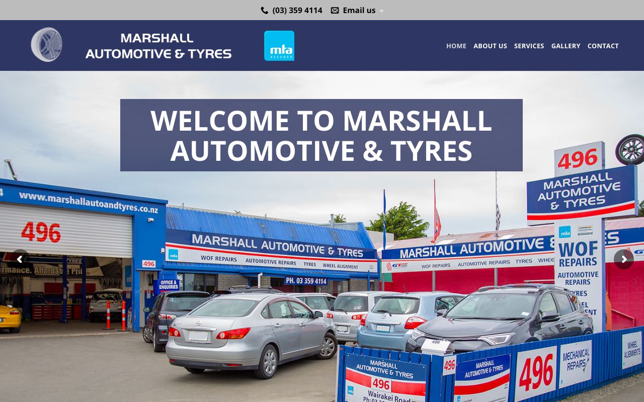 Preview of Marshall Automotive & Tyres's website