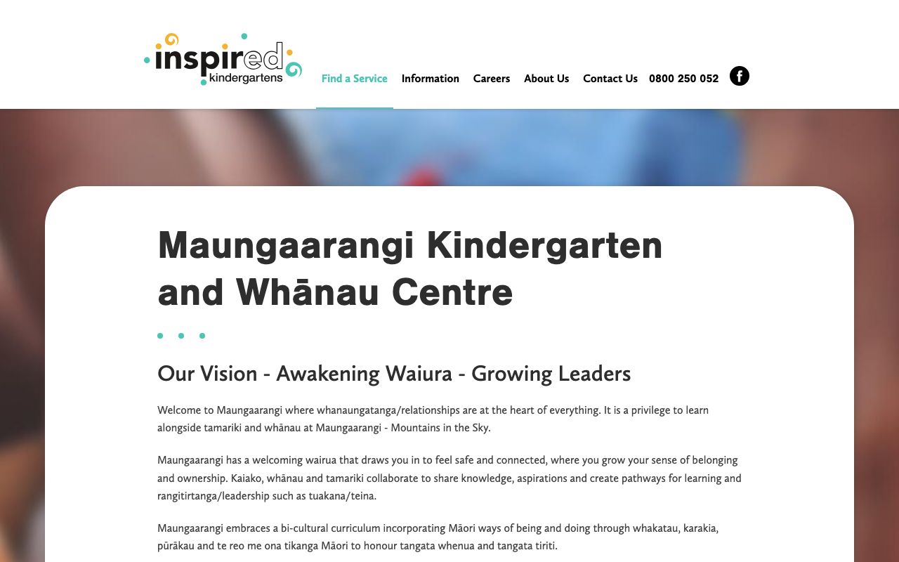 Preview of Maungaarangi Kindergarten's website