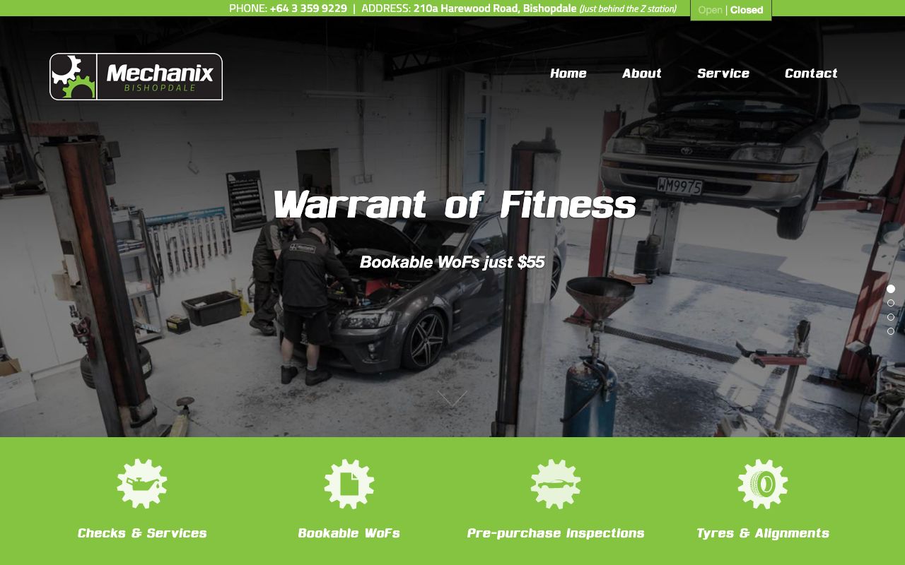 Preview of Mechanix's website