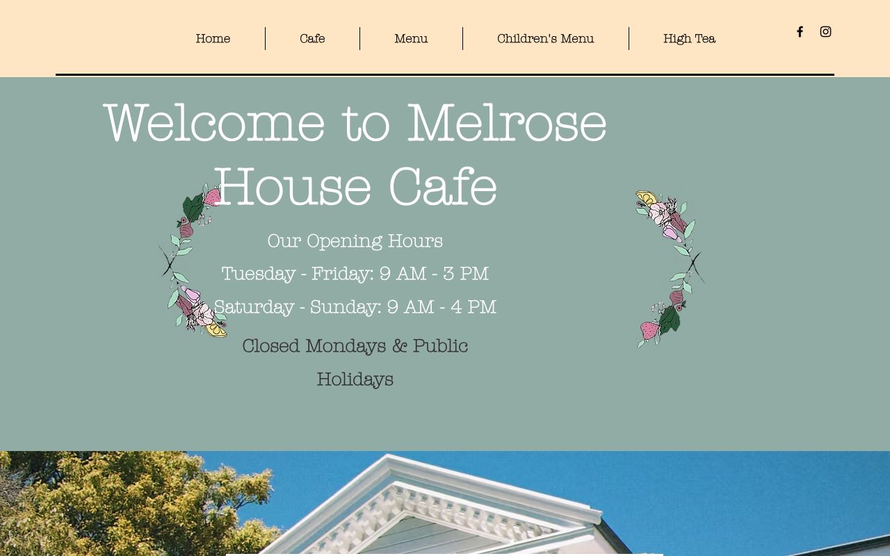 Preview of Melrose Cafe's website