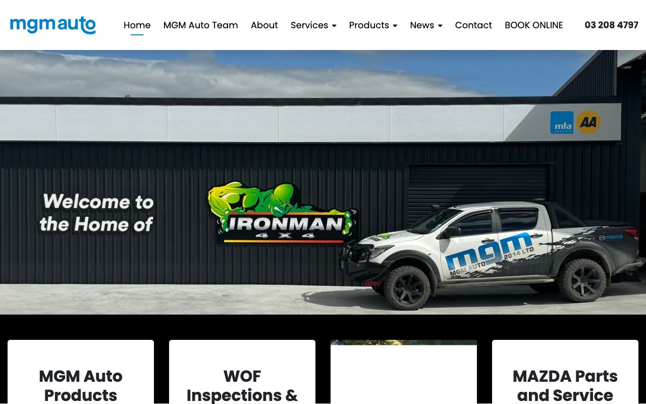 Preview of MGM Auto's website
