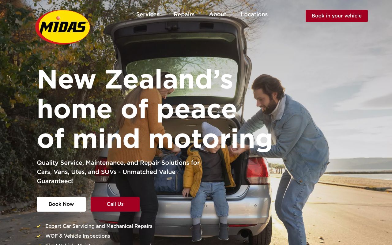 Preview of Midas's website