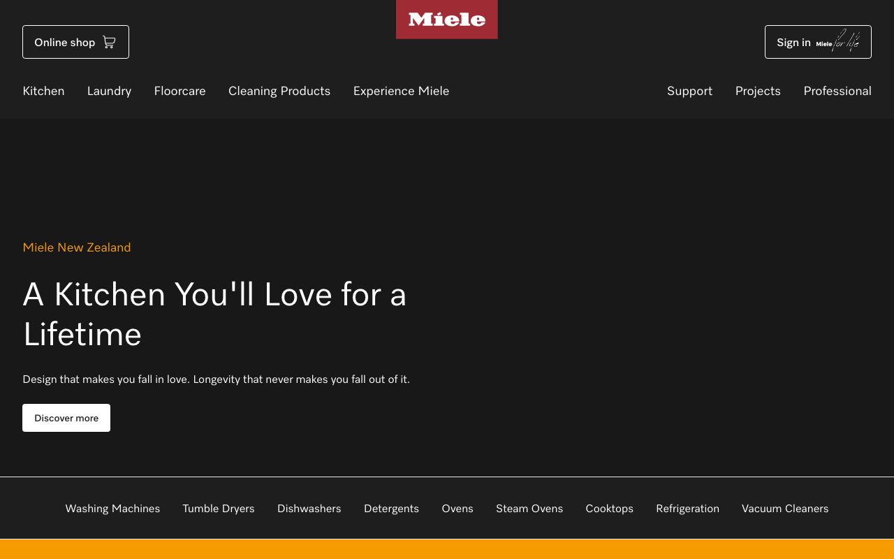 Preview of Miele's website