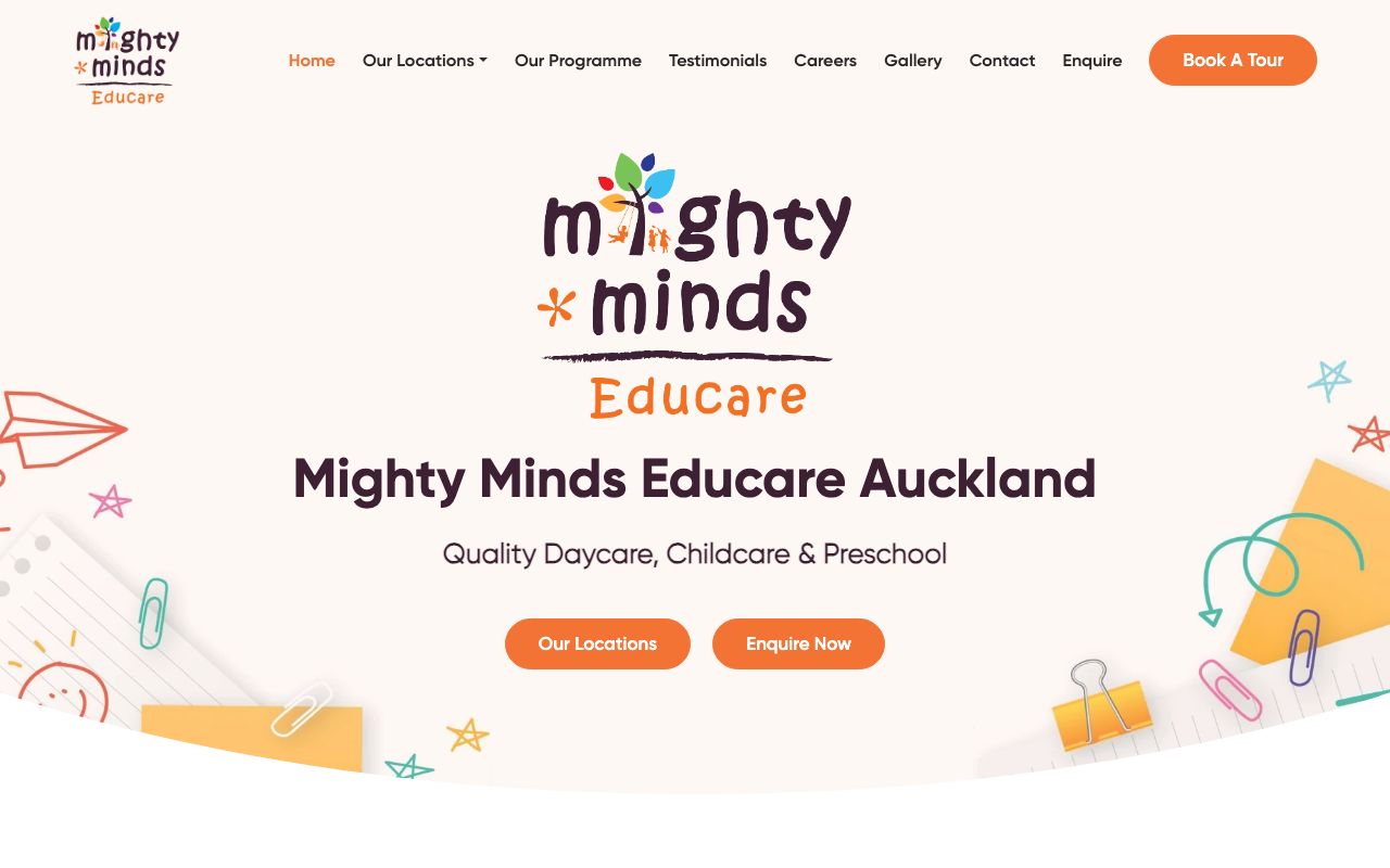 Preview of Mighty Minds's website