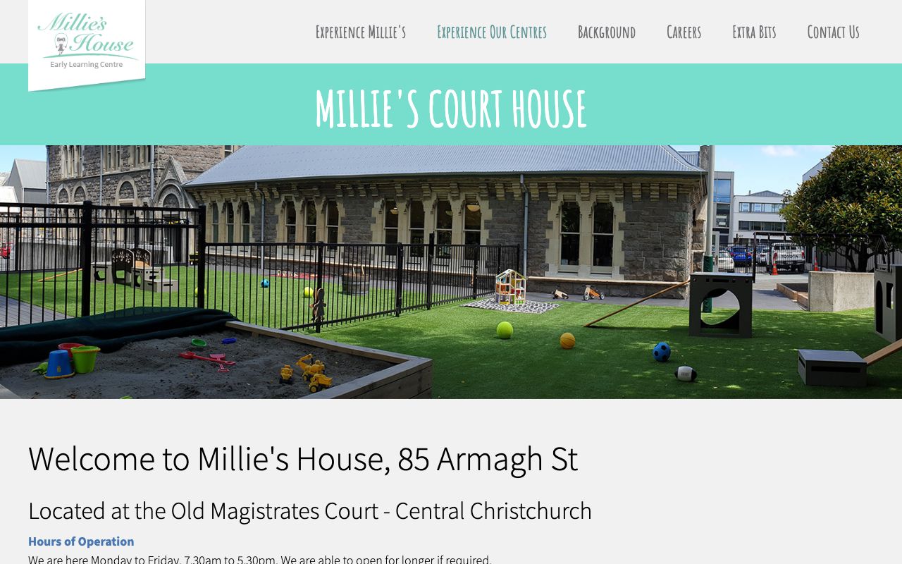 Preview of Millie's House's website