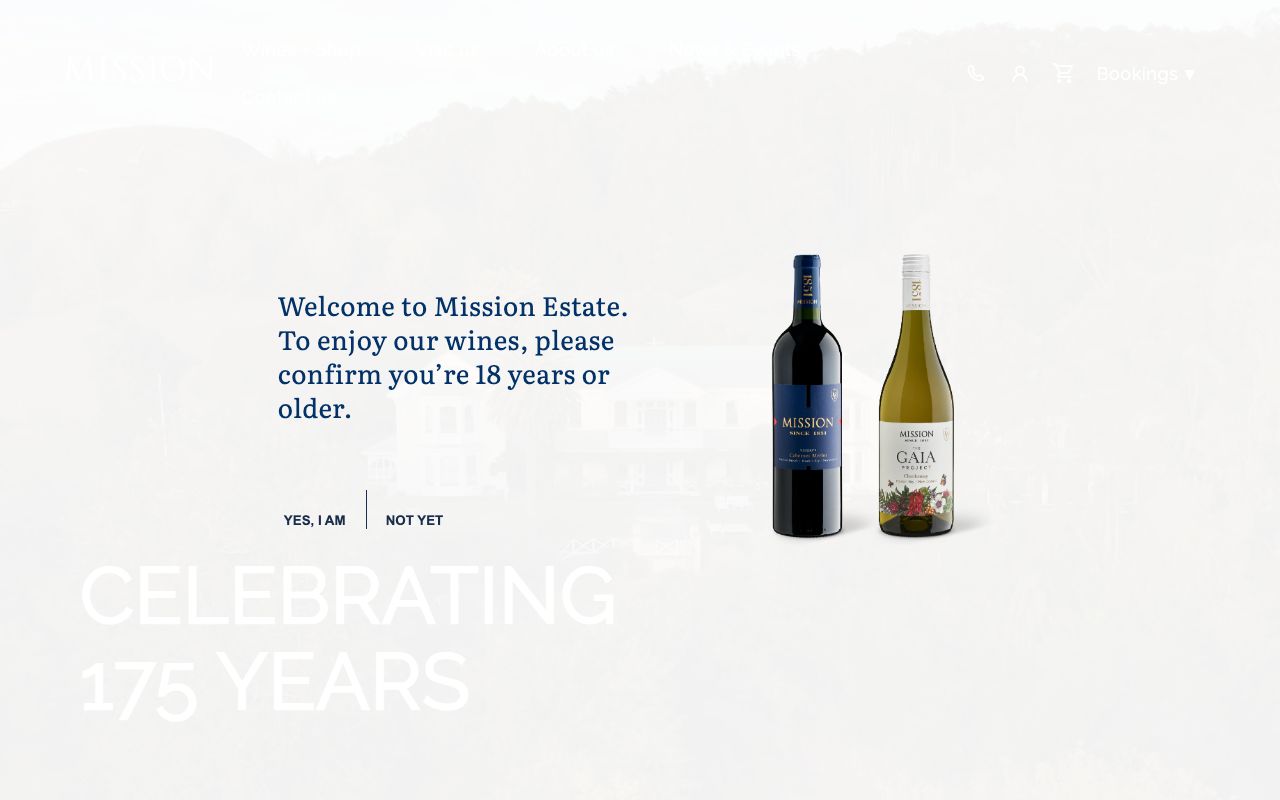 Preview of Mission Estate Restaurant's website
