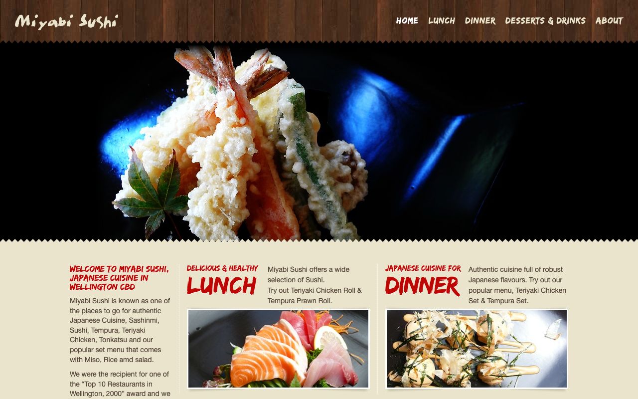 Preview of Miyabi Sushi's website