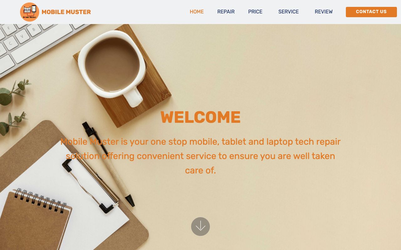 Preview of Mobile Muster's website