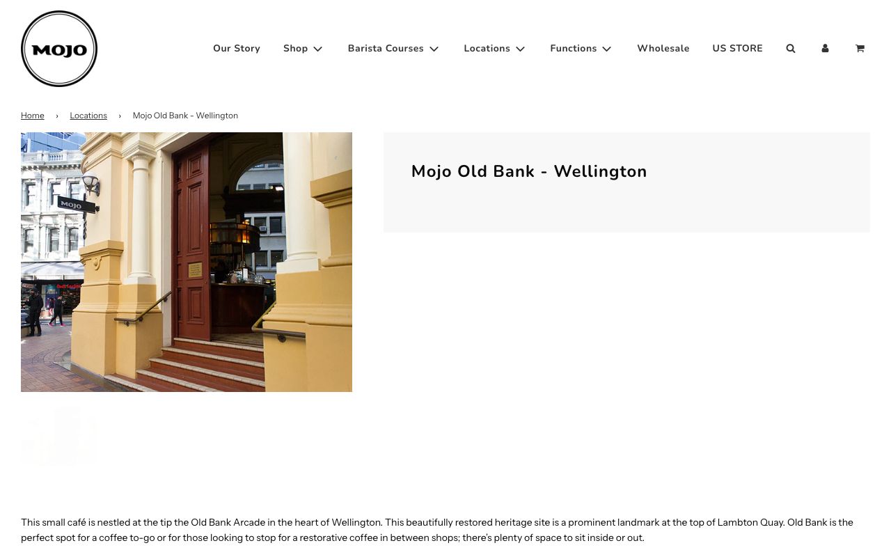 Preview of Mojo Old Bank's website