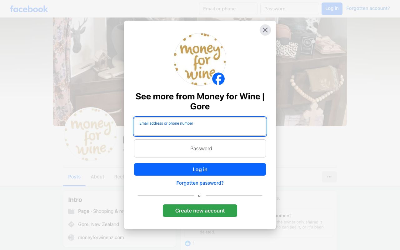 Preview of Money For Wine's website