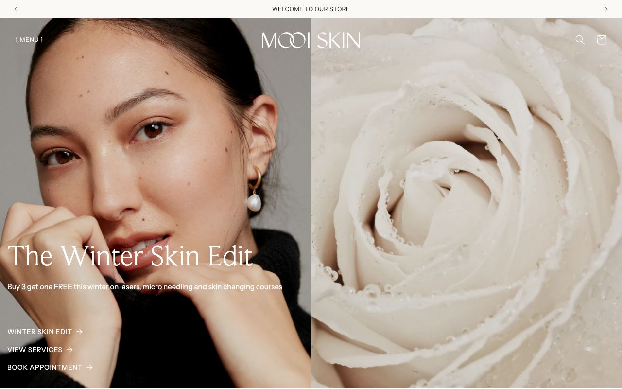 Preview of Mooi Skin's website