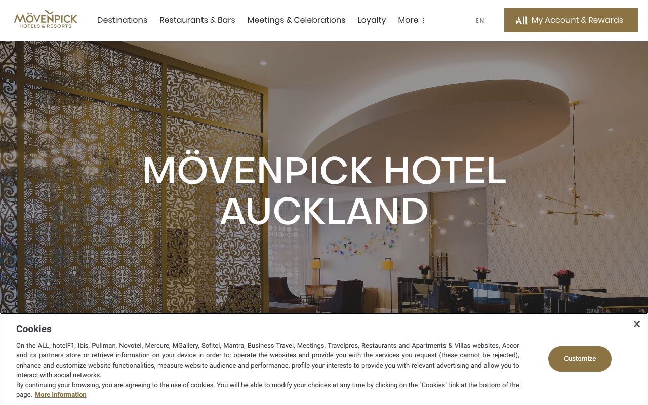 Preview of Mövenpick Hotel's website