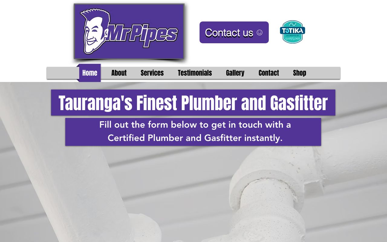 Preview of Mr Pipes Plumbing and Gas's website