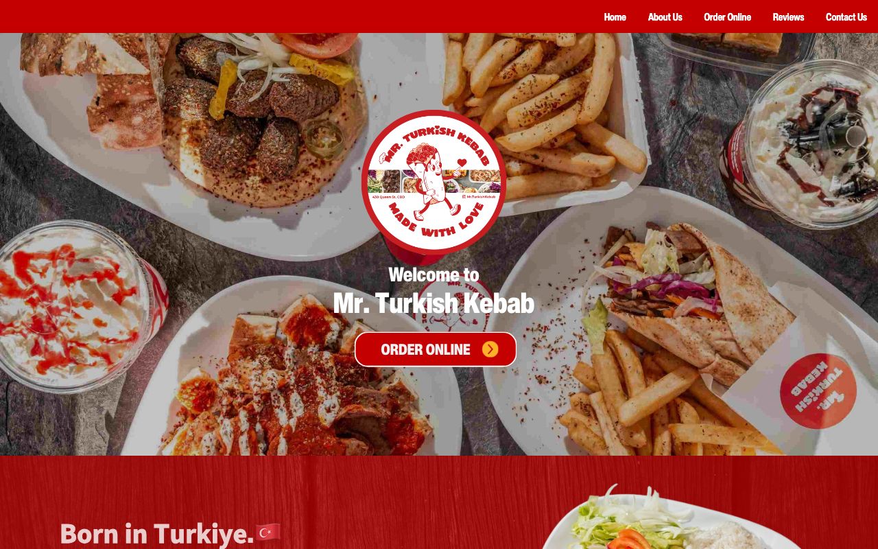 Preview of Mr. Turkish Kebab's website