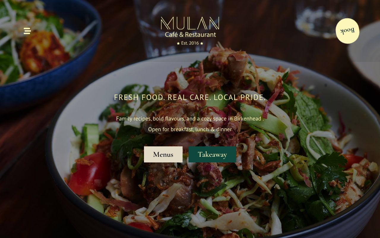 Preview of Mulan Malaysian Restaurant's website