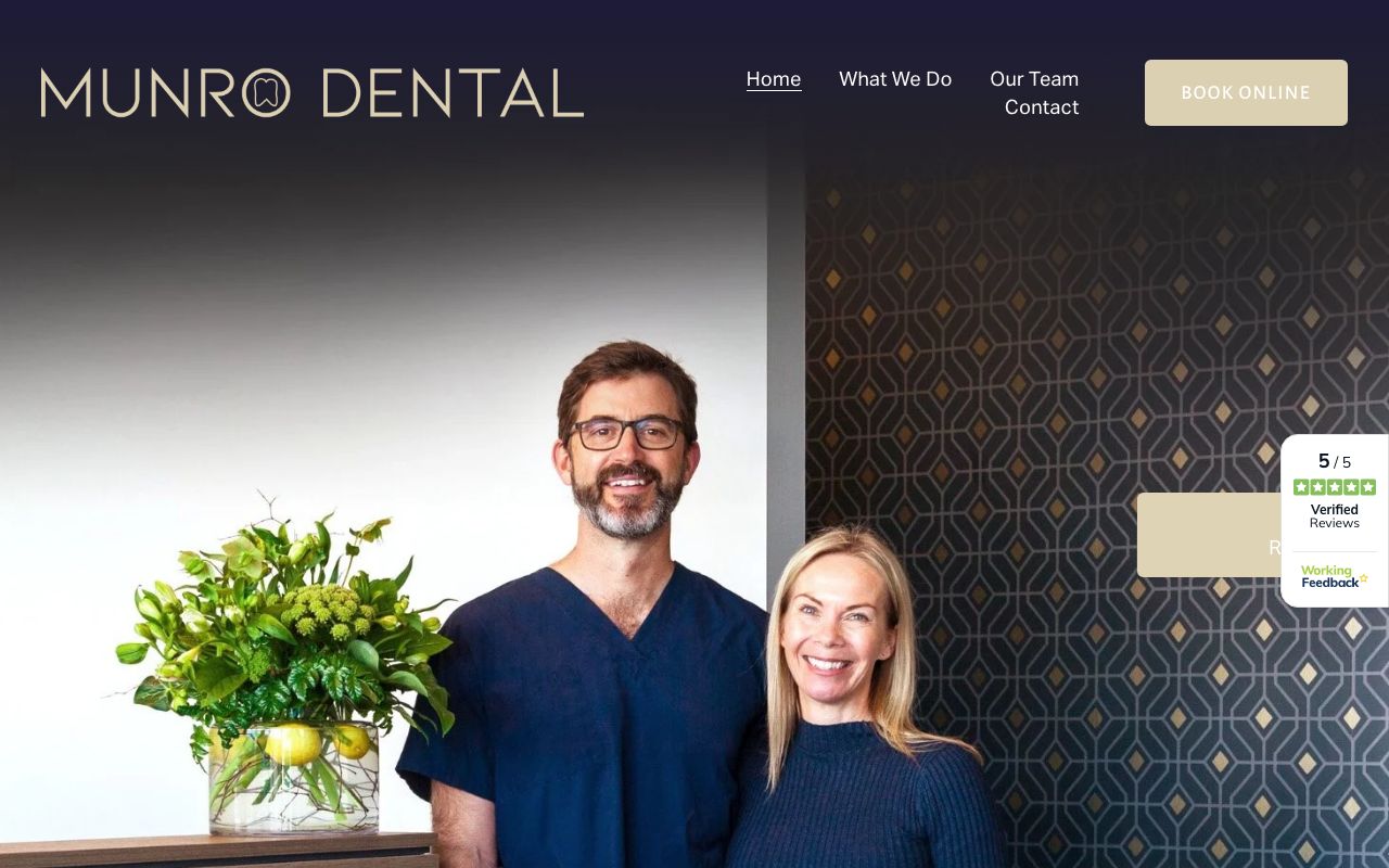 Preview of Munro Dental's website