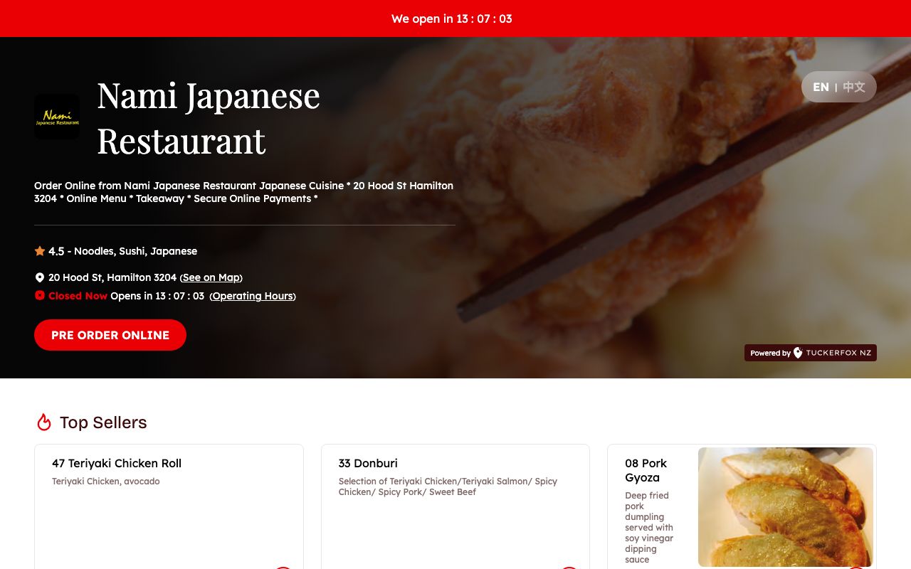 Preview of Nami's website